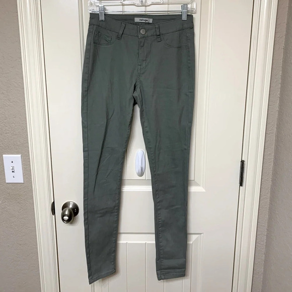 Olive Refuge Skinny Jeans - Picture 1 of 5